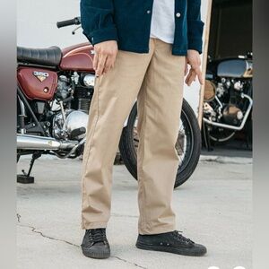 Devium Steamer Chino Pants Khaki Tan Stretch Made In USA Men Size Smalll